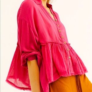 Free People A True Beauty Shirt Rose colored